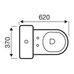 D Shape Back To Wall Pan Toilet With Soft Close Seat