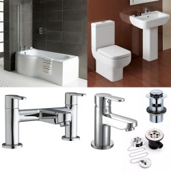 P-Shape Bathroom suite with  Designer Toilet and Sink 
