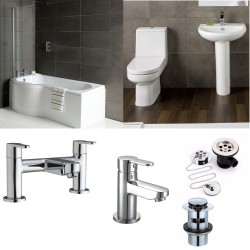 P-Shape Bathroom suite with Designer Toilet and Sink 