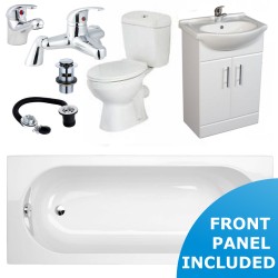 Bathroom Suite  Single Ended 1600/1500/1400/1300/1200 mm Bath Toilet Vanity Unit and Taps