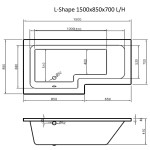 L-Shape Bathroom suite with Toilet and Sink 